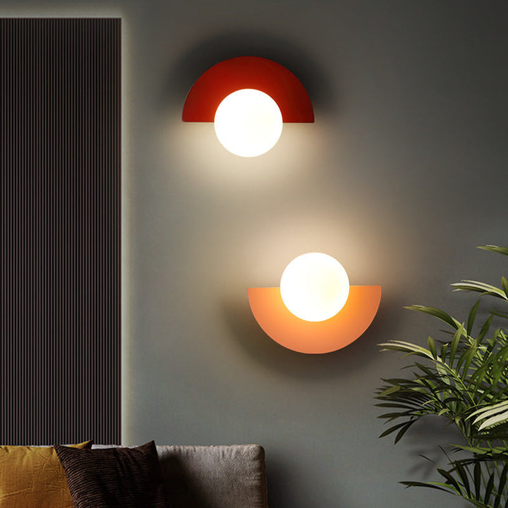 Skanto | Glass Globe Wall Light with Colourful Base