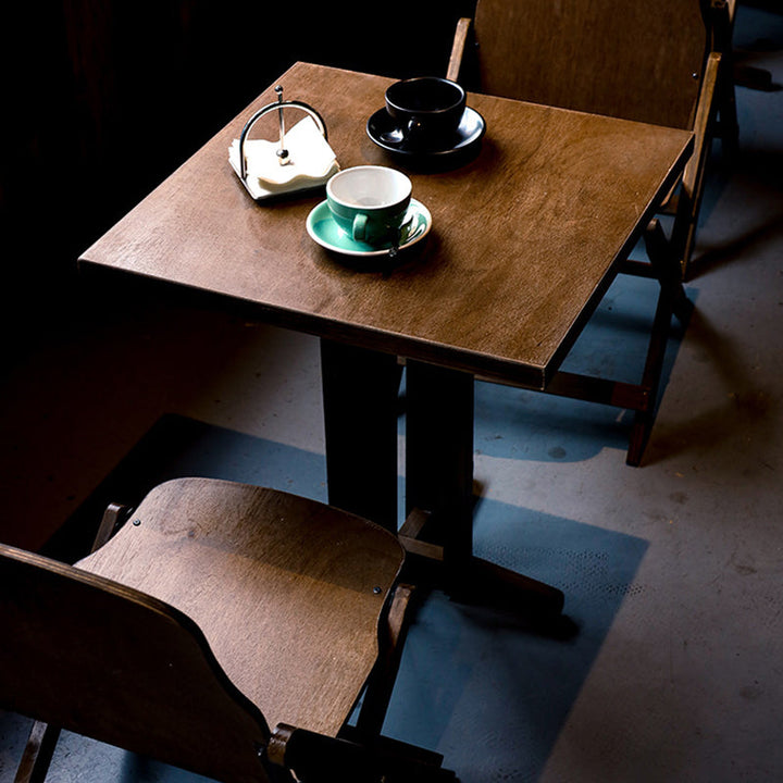 Moderne Retro Massivtre Plywood & Jern Rund Firkantet Kaffebord Og Stolsett For Balkong & Stue | Skanto