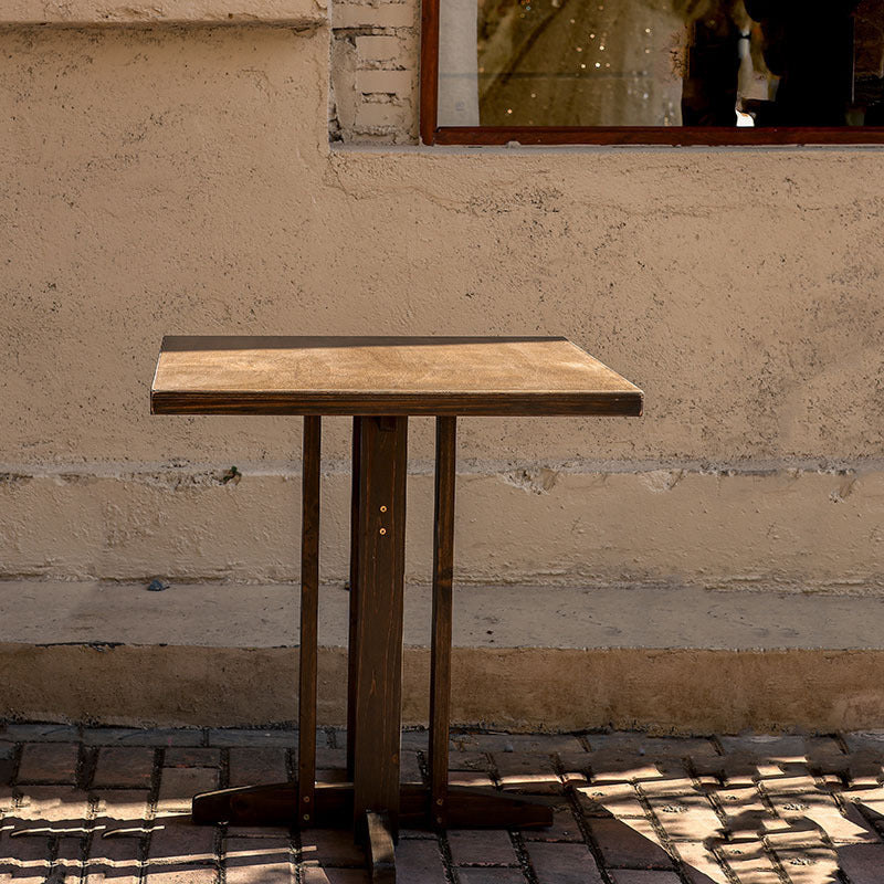 Moderne Retro Massivtre Plywood & Jern Rund Firkantet Kaffebord Og Stolsett For Balkong & Stue | Skanto