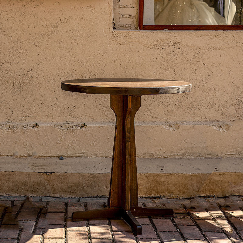 Moderne Retro Massivtre Plywood & Jern Rund Firkantet Kaffebord Og Stolsett For Balkong & Stue | Skanto