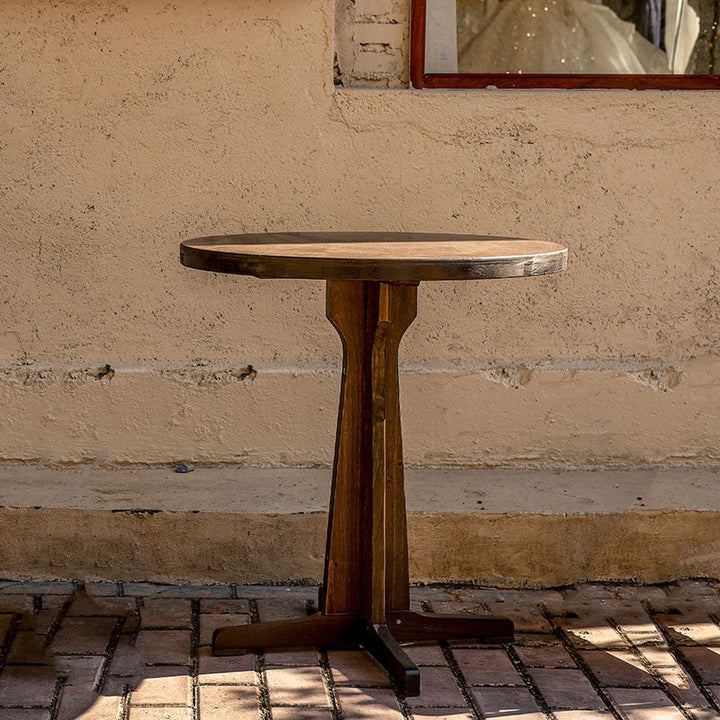 Moderne Retro Massivtre Plywood & Jern Rund Firkantet Kaffebord Og Stolsett For Balkong & Stue | Skanto