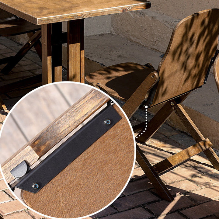 Moderne Retro Massivtre Plywood & Jern Rund Firkantet Kaffebord Og Stolsett For Balkong & Stue | Skanto