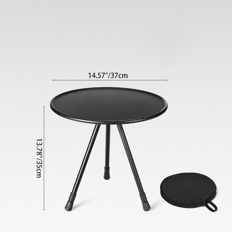 Moderne Enkelhet Aluminiumlegering ABS Rund Sammenleggbar Utendørs Kaffebord 1-Brett Lommelykt Holder For Utendørs | Skanto