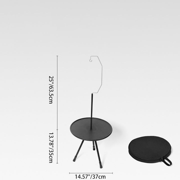 Moderne Enkelhet Aluminiumlegering ABS Rund Sammenleggbar Utendørs Kaffebord 1-Brett Lommelykt Holder For Utendørs | Skanto