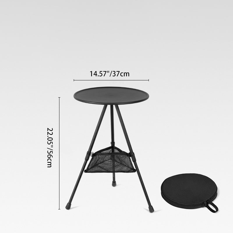 Moderne Enkelhet Aluminiumlegering ABS Rund Sammenleggbar Utendørs Kaffebord 1-Brett Lommelykt Holder For Utendørs | Skanto