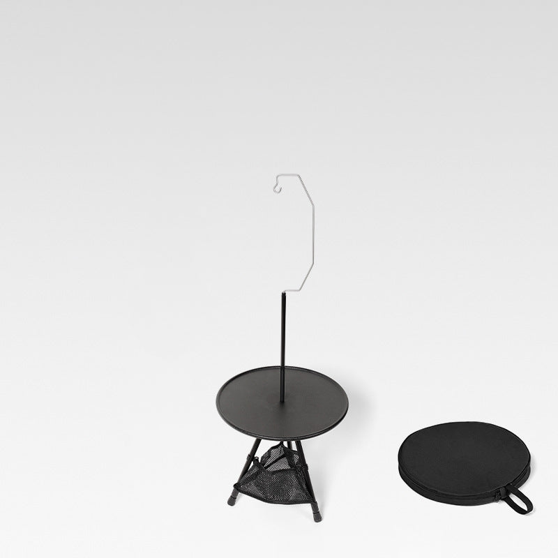 Moderne Enkelhet Aluminiumlegering ABS Rund Sammenleggbar Utendørs Kaffebord 1-Brett Lommelykt Holder For Utendørs | Skanto