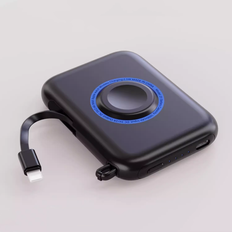 Skanto | Bærbar smarttelefonklokke 2-i-1 med innebygd datakabel og powerbank
