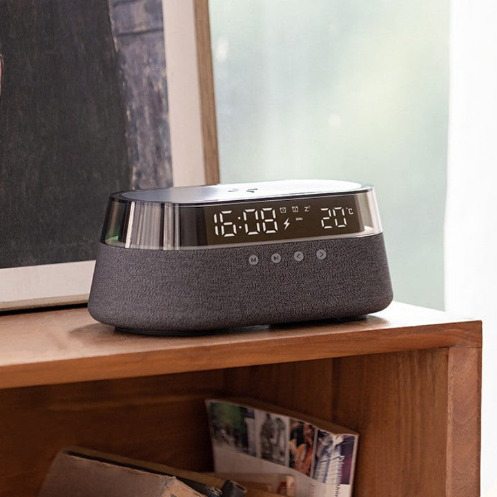 Skanto | Nattlys Trådløs Lader Alarmklokke Retro Bluetooth Høyttaler
