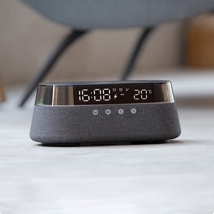 Skanto | Nattlys Trådløs Lader Alarmklokke Retro Bluetooth Høyttaler