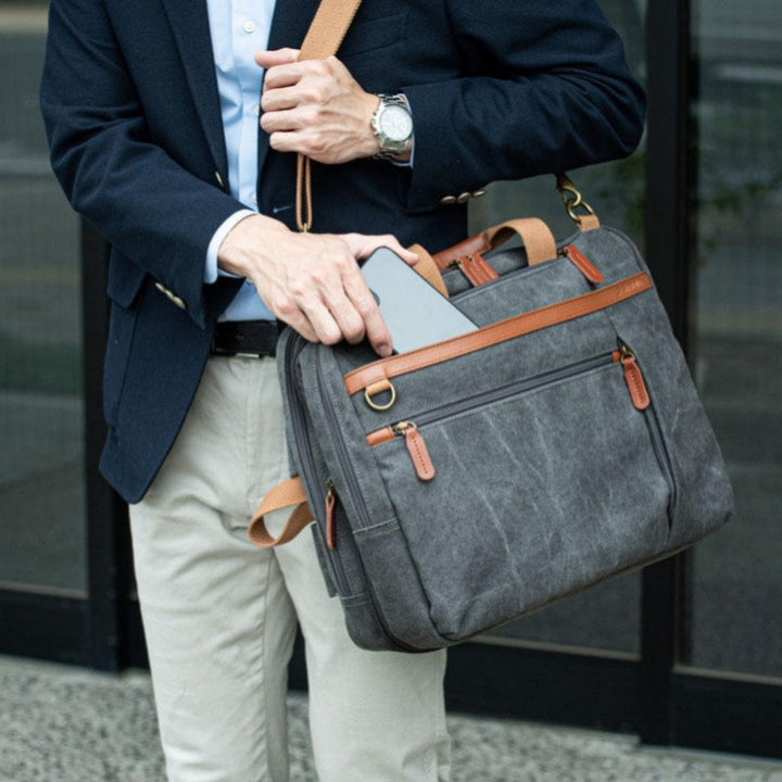 Skanto | Retro Casual Crossbody Ryggsekk med Laptoprom