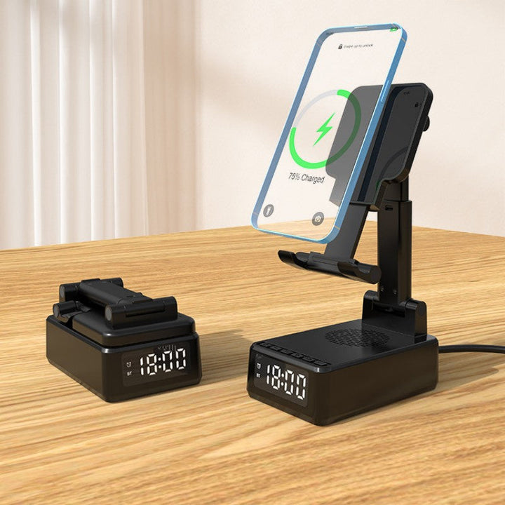Skanto | Bluetooth-høyttaler Trådløs Lading Sammenleggbar Rotasjon Telefonstativ