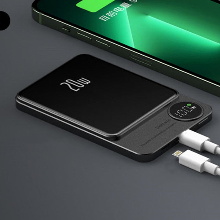 Skanto | 10000mAh Mini Bærbar LED Digital Display Magnetisk hurtiglading Power Bank