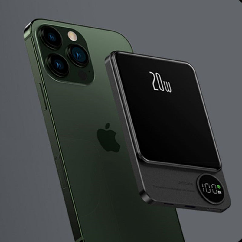 Skanto | 10000mAh Mini Bærbar LED Digital Display Magnetisk hurtiglading Power Bank