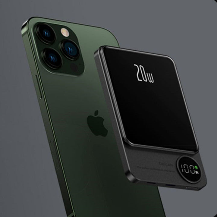 Skanto | 10000mAh Mini Bærbar LED Digital Display Magnetisk hurtiglading Power Bank