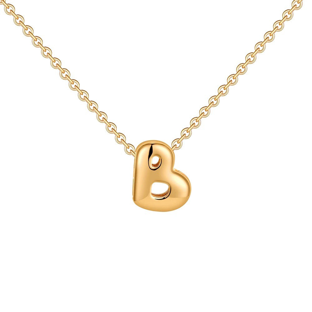 Skanto | Dainty Bubble Letter Initial Necklace