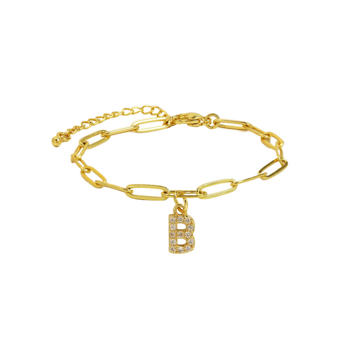 Skanto | Delikat papirklips bokstavinitial armbånd