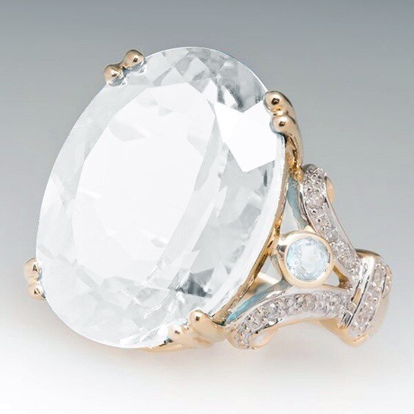 Skanto | Fashionable Luksuriøs Fargerik Kubisk Zirkonia Ring Oval Steinfinger Ring For Kvinner