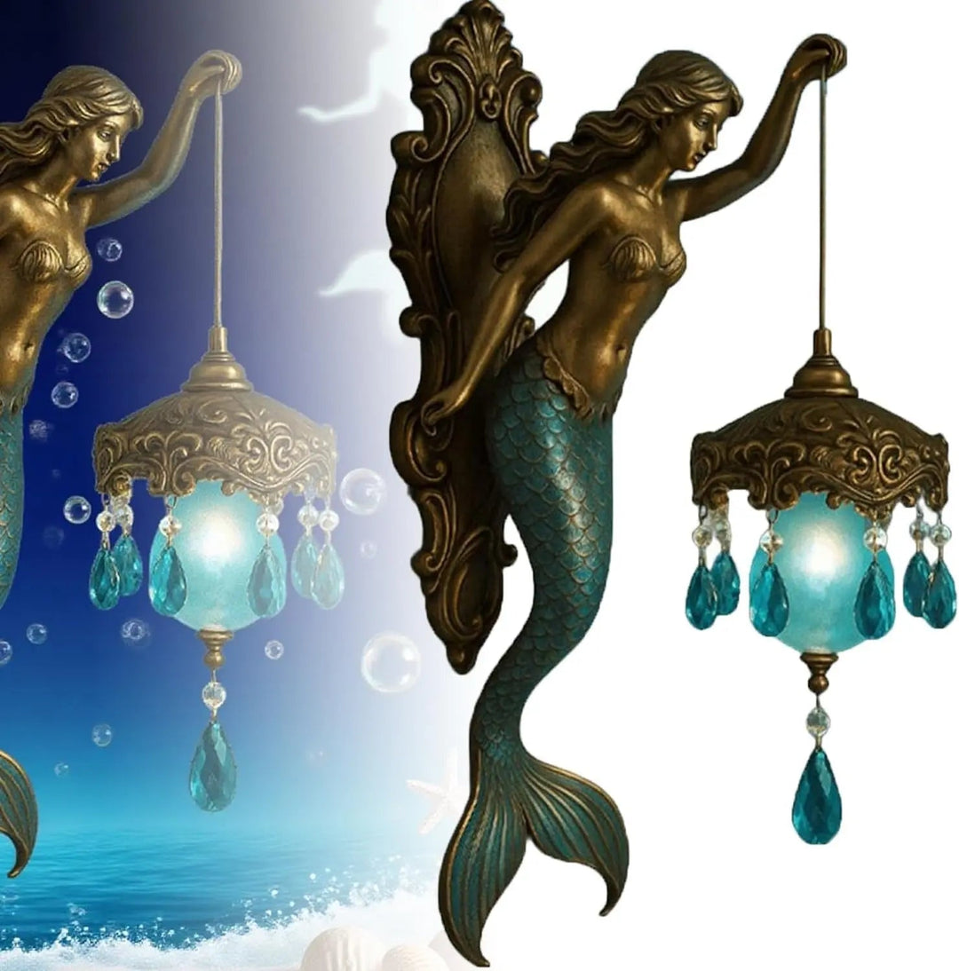 Skanto | Elegant Baroque Mermaid Vegglampe – Kunstnerisk Maritim Veggbelysning for Stemningsfulle Rom