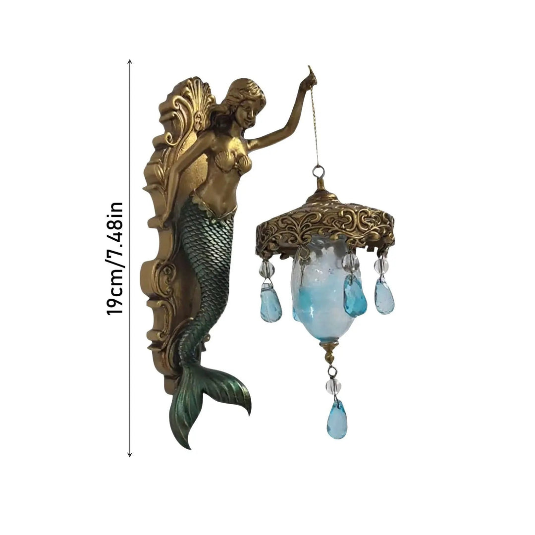 Skanto | Elegant Baroque Havfrue Vegglampe – Kunstnerisk Maritim Vegglampe for Atmosfæriske Rom