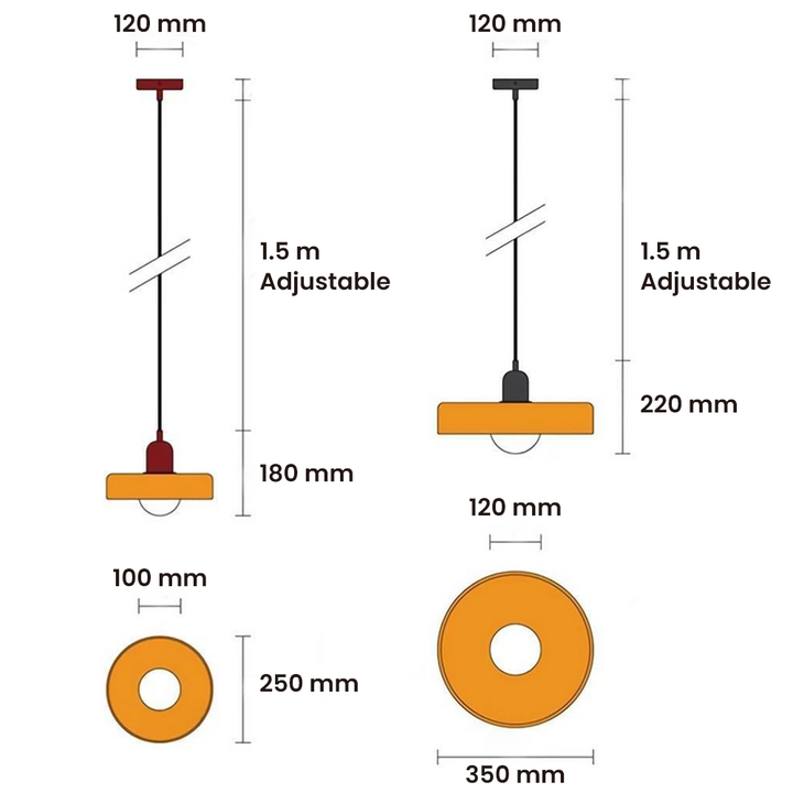 Bauhaus Fargerik Glass Pendelampe - Moderne Designlampe for Stue og Spisestue | Skanto