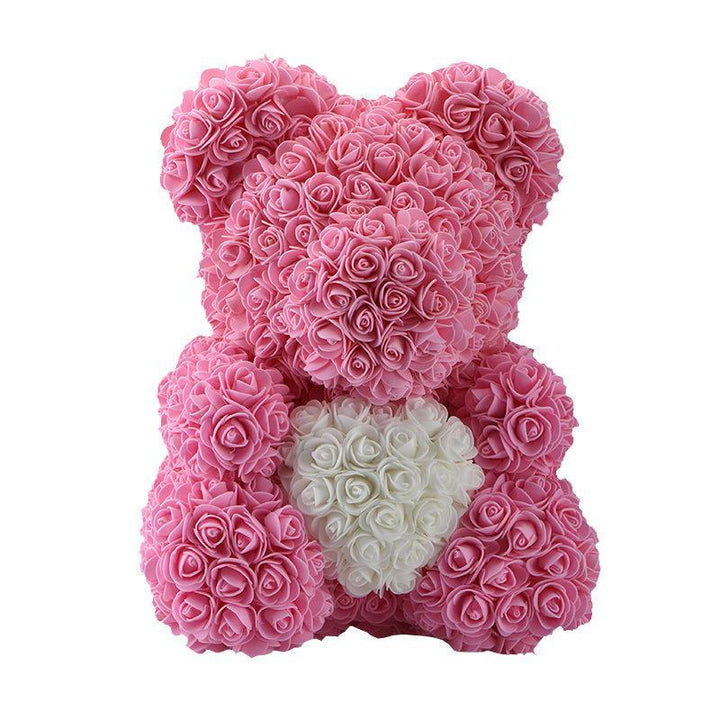 Rose Teddy Bear med Hjerte | Skanto