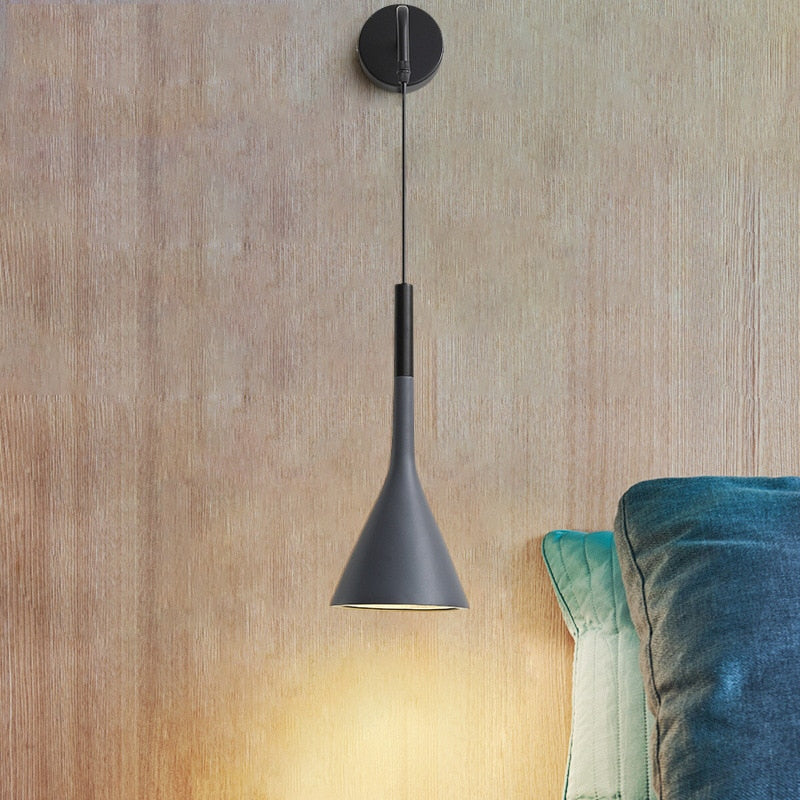 Skandinavisk bedside pendel vegglampe – Justerbar ledning | Skanto