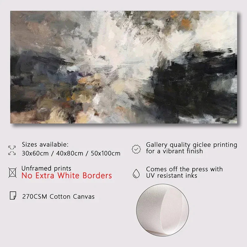 Stor abstrakt veggkunst Fine kunst lerrettrykk Nøytral fargepalett Bilde for moderne stue Spisestue Hjemmekontor Hotellrom Kunstdekor (uinnrammet) | Skanto