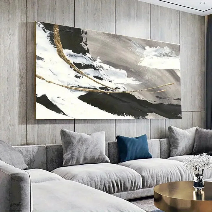 Stor abstrakt veggkunst Fine kunst lerrettrykk Nøytral fargepalett Bilde for moderne stue Spisestue Hjemmekontor Hotellrom Kunstdekor (uinnrammet) | Skanto