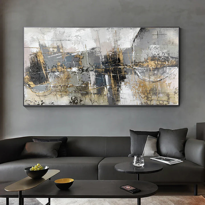 Store størrelser Samtids Urban Abstrakt Veggkunst Fin Kunst Lerretsutskrifter Nøytrale Farge Bilder For Moderne Leilighet Stue Hjem Kontor Kunst Dekor | Skanto