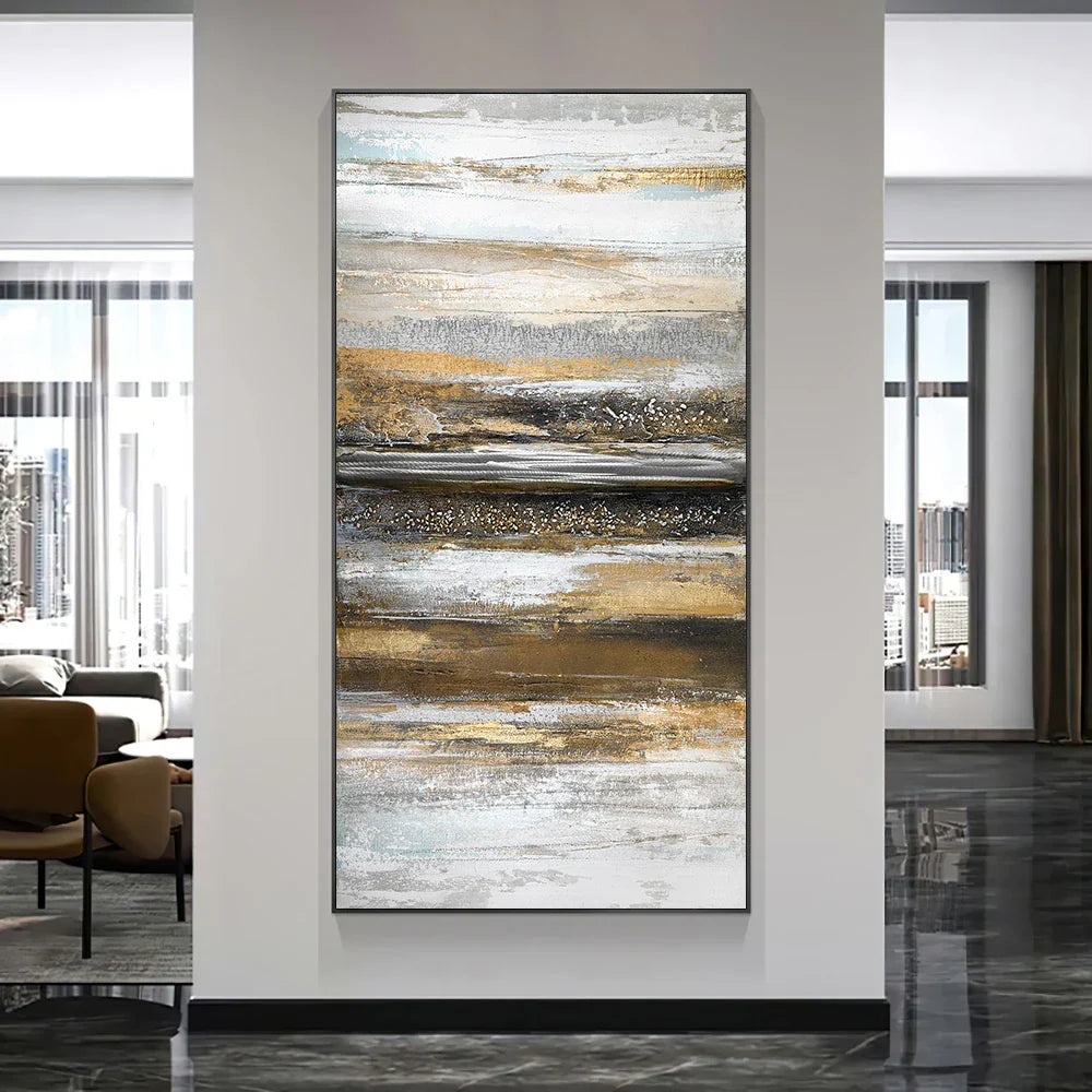 Contemporary Urban Abstract Canvas Art Print Neutral Tones Art for Modern Apartment Living Room Home Office Art Decor | Skanto