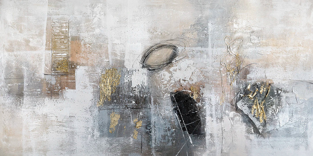 Contemporary Urban Abstract Canvas Art Print Neutral Tones Art for Modern Apartment Living Room Home Office Art Decor | Skanto