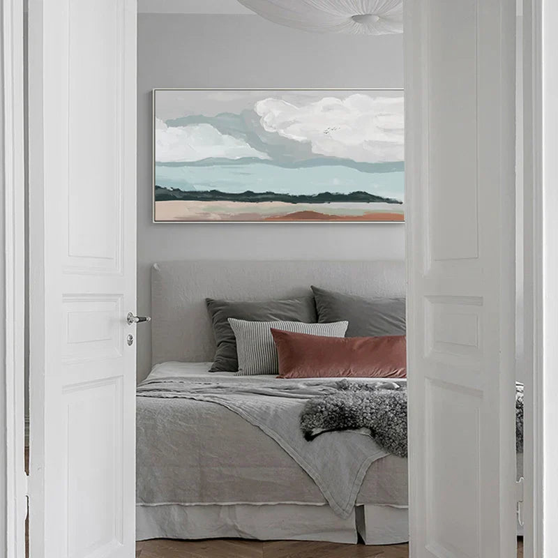 Big Sky Abstrakt Landskap Veggkunst Fine Art Lerretsutskrift Nøytral Fargefotografi For Moderne Leilighet Stue Nordisk Bilde For Over Sengen | Skanto