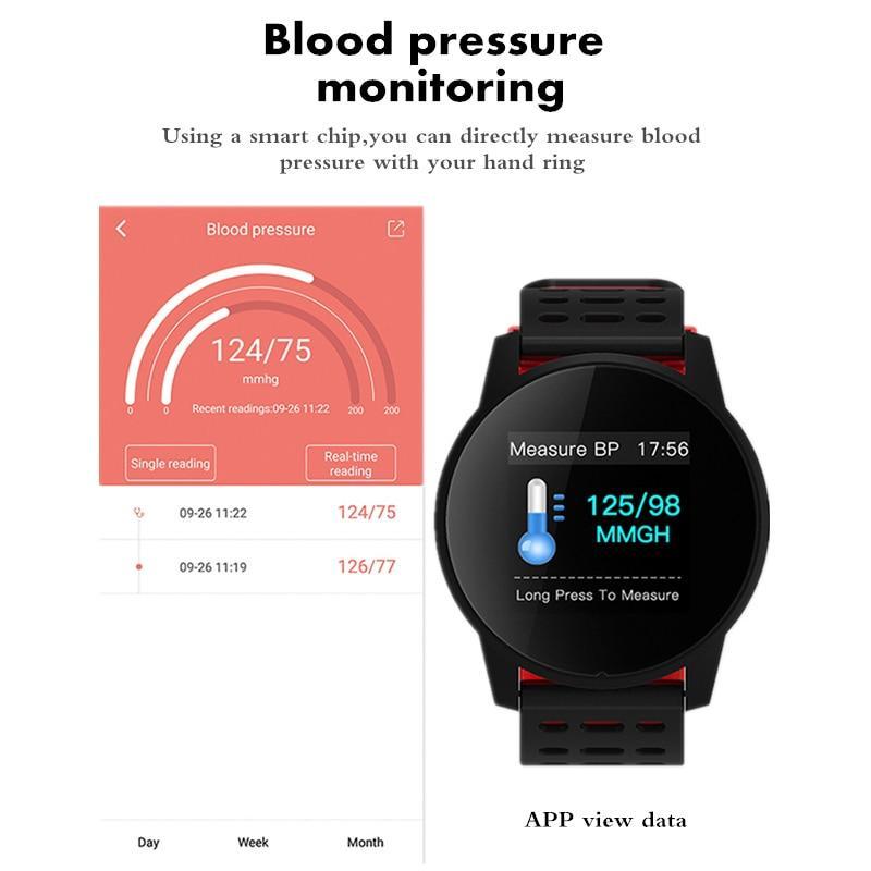 Skanto | Smartklokke Sport Menn Kvinner Puls Måler Blodtrykk Fitness Tracker Smartklokke GPS Sporelogio inteligente
