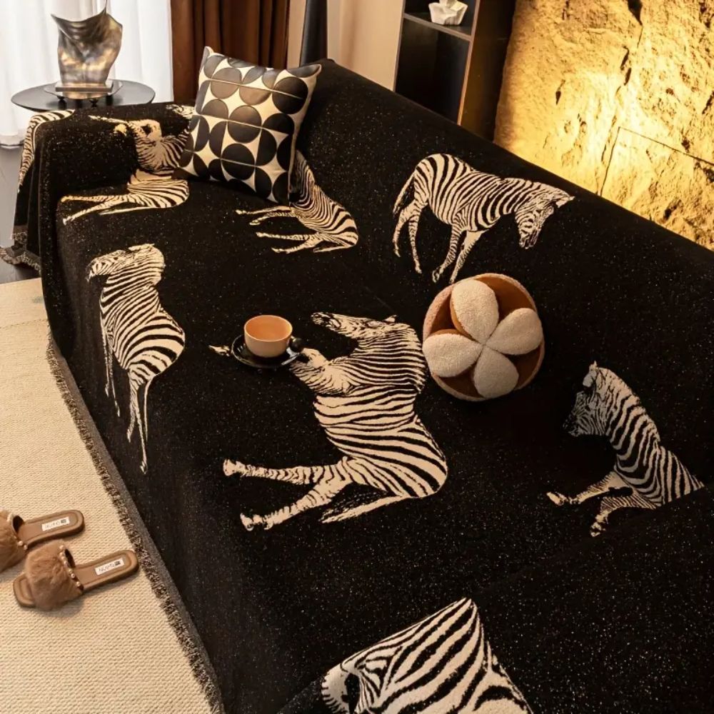 Skanto | Svart Stride Zebra Sofa Deksel