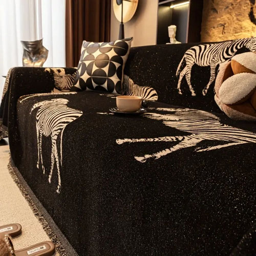Skanto | Svart Stride Zebra Sofa Deksel