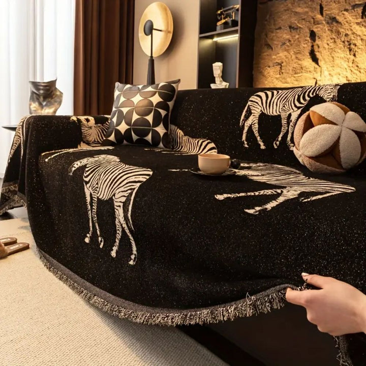 Skanto | Svart Stride Zebra Sofa Deksel