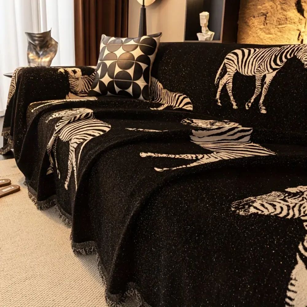 Skanto | Svart Stride Zebra Sofa Deksel