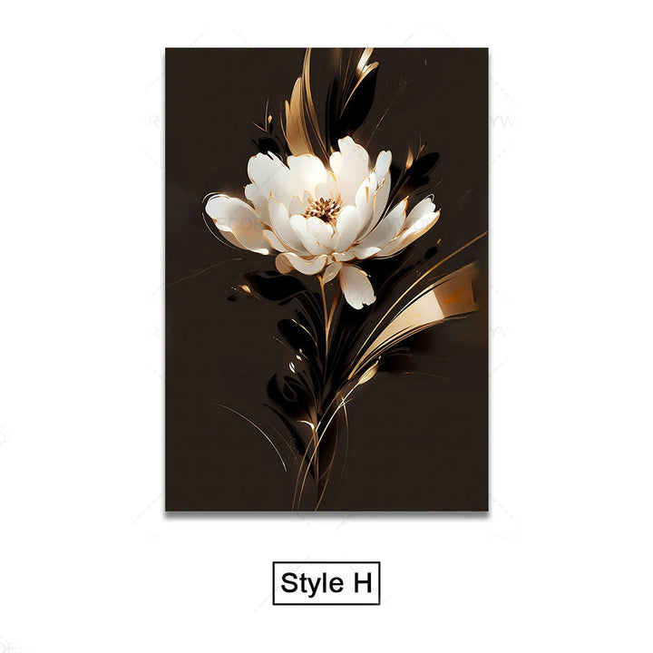 Black Gold Tropical Leaves Wall Art Fine Art Canvas Prints Modern Botanical Pictures for Luxury Living Room Dining Room Home Office Decor | Skanto