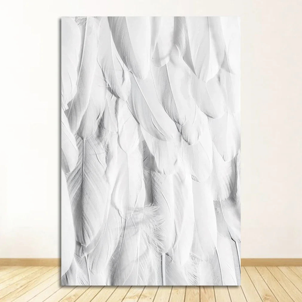 Svart Hvit Gull Fjær Veggkunst Fine Art Lerretstrykk Stilige Plakater Butikk Motebilder For Stue Soverom Hotell Salon Kunst Dekor | Skanto