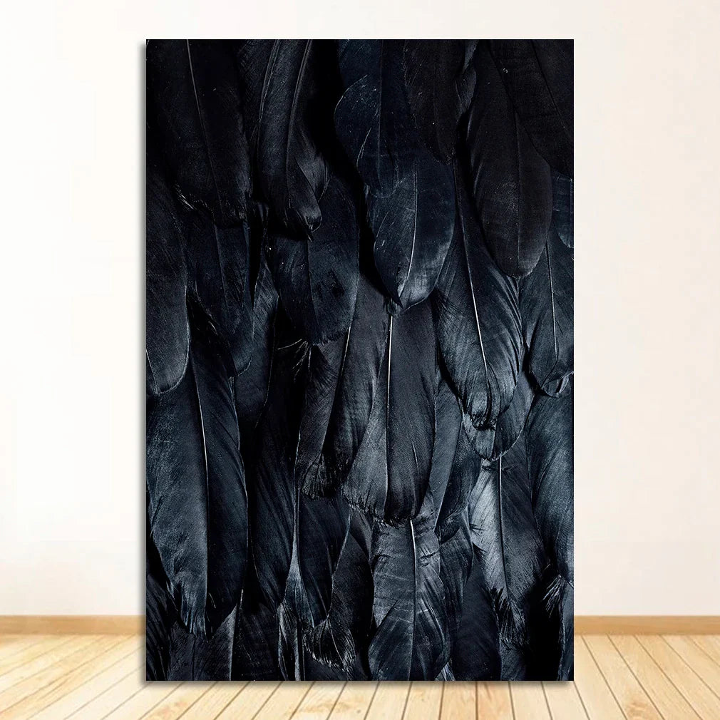 Svart Hvit Gull Fjær Veggkunst Fine Art Lerretstrykk Stilige Plakater Butikk Motebilder For Stue Soverom Hotell Salon Kunst Dekor | Skanto