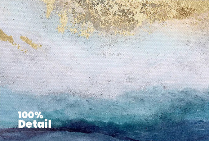 Blå Gull Havspray Kystabstrakt Veggkunst Fin Kunst Lerretstrykk Marmor Bilder For Stue Spisestue Kunst For Moderne Interiører | Skanto