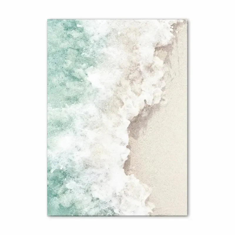 Blauer Ozean Strand Landskap Tropisk Ferie Reise Drømmer Veggkunst Fin Kunst Lærredstrykk Plakat Sommer Galleri Veggbilder for Stue Dekor | Skanto