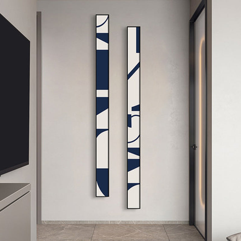 Creative Abstract Blue White Slim Format Wall Art Fine Art Canvas Prints Tall Narrow Wide Format Pictures For Living Room Foyer Stair Wall Decor | Skanto