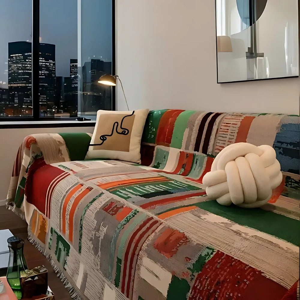 Skanto | Bohemsk Rustikk Geometrisk Sofa Deksel