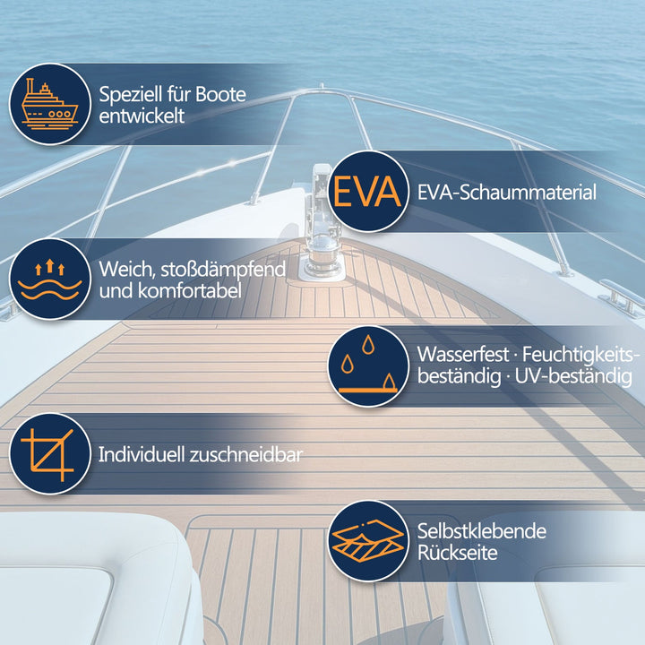 Boot Gulv EVA Teak Gulv Selvklebende | Skanto