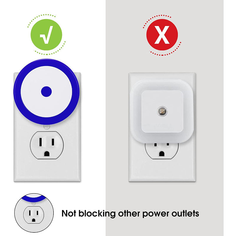 Norvo | Nattlys plugges inn i veggen [4Pack], nattlys med lysensorer, LED nattlys for barnerommet, baby nattlys, bad natterlys, trappelys, ganglys