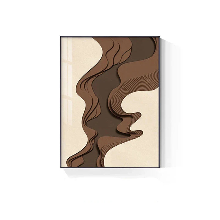 Braun Beige Abstrakte Flytende Konturer Minimalistisk Veggkunst Fine Art Lerrettrykk Bilder For Moderne Leiligheter Stue Kunst For Samtids Interiør | Skanto