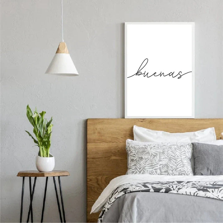 God natt Gute Nacht Spanske sitater Post Enkelt Svart Hvit sitater Veggkunst Fin kunstlerdukker Minimalistiske Nordiske bilder For Soverommet | Skanto