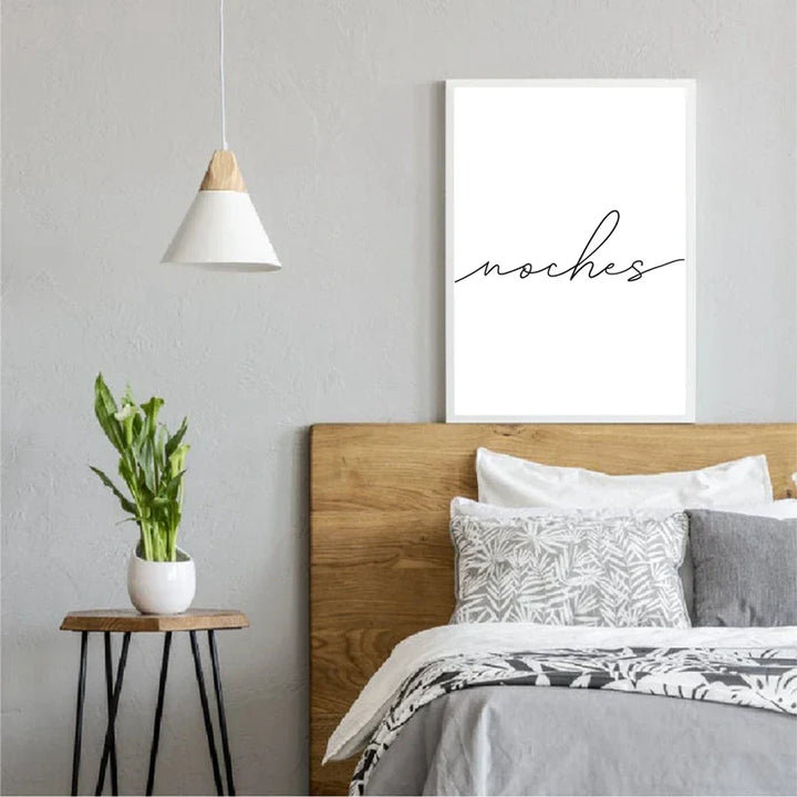 God natt Gute Nacht Spanske sitater Post Enkelt Svart Hvit sitater Veggkunst Fin kunstlerdukker Minimalistiske Nordiske bilder For Soverommet | Skanto