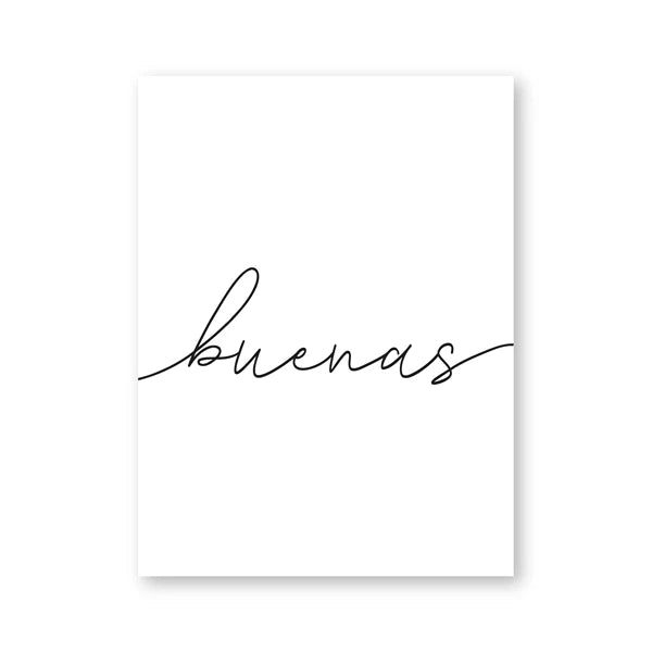 God natt Gute Nacht Spanske sitater Post Enkelt Svart Hvit sitater Veggkunst Fin kunstlerdukker Minimalistiske Nordiske bilder For Soverommet | Skanto